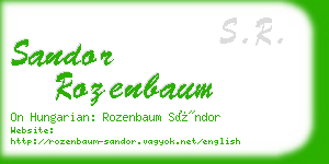 sandor rozenbaum business card